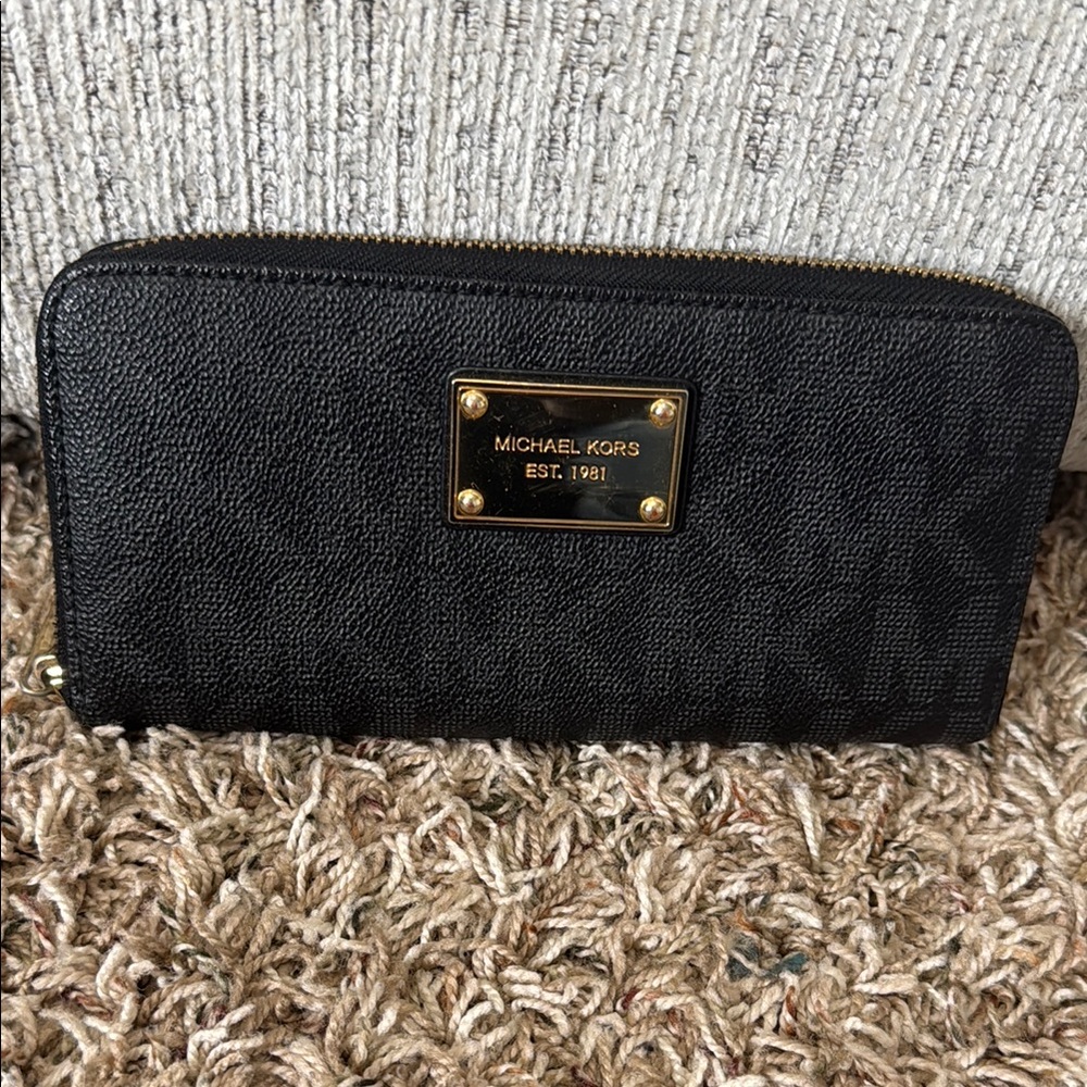 Michael Kors Black Zip-Around Wallet